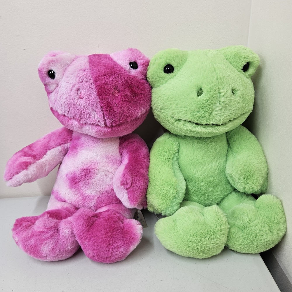 Build A Bear Workshop Pink TOADally Tie Dye & Green Spring Frog 16" Plush